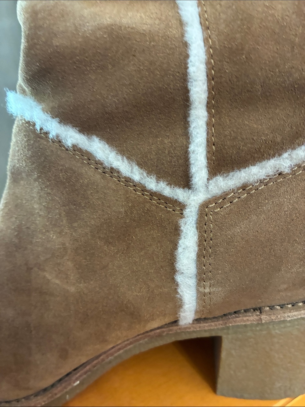 UGG Tall Suede Shearling-Lined Boots in Chestnut - Picture 6 of 12
